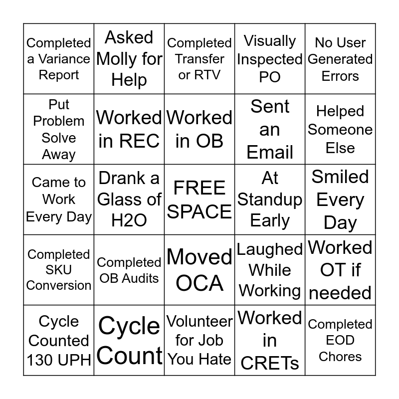 ICQA Bingo Card