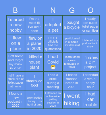 2020 X-Mas Year End BINGO Card