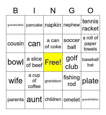 Challenge 1 Bingo Card