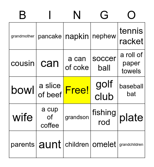 Challenge 1 Bingo Card