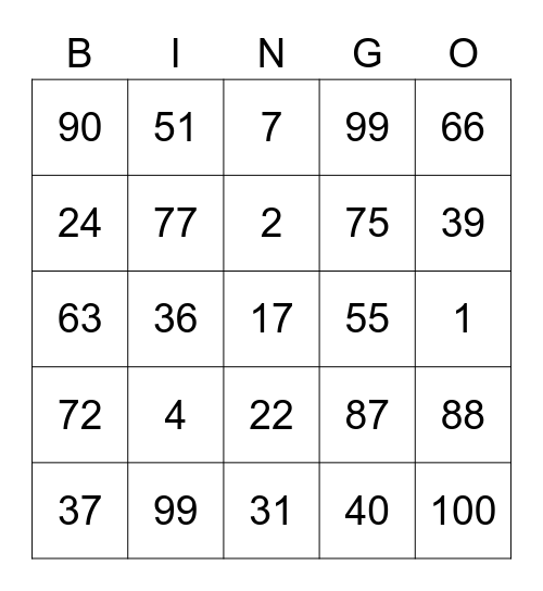 TEN Bingo Card