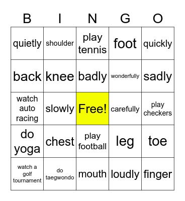 Challenge 3 Bingo Card