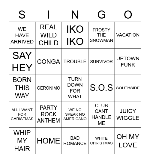 520 BEST OF THE CHIPMUNKS Bingo Card