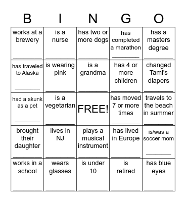 Baby Shower Bingo Card