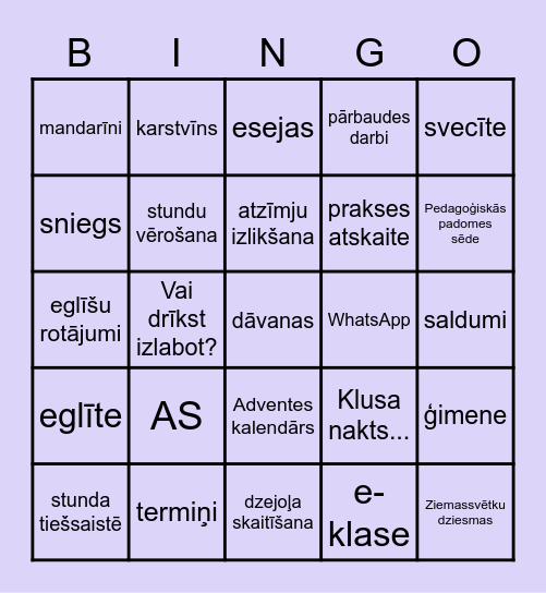PG D maskuballe Bingo Card