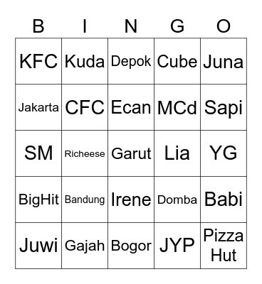 ECAN's Bingo Card