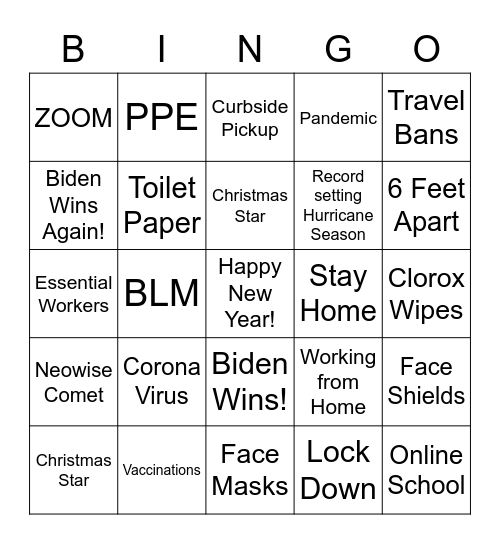 Hurray for 2021!!! Bingo Card