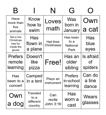 TCC & MY FROG Bingo Card