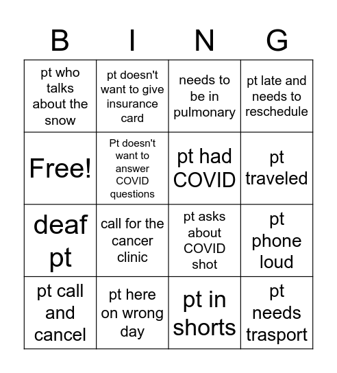 Work BINGO! Bingo Card