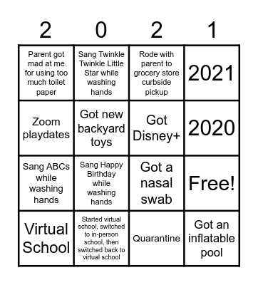 New Year's Eve Bingo Card