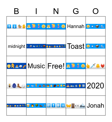 RING IN THE NEW YEAR Bingo Card