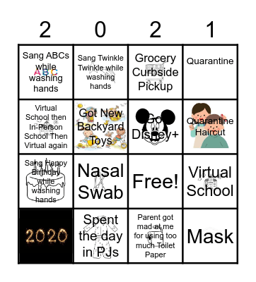 New Year's Eve Bingo Card
