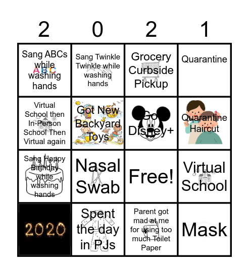 New Year's Eve Bingo Card