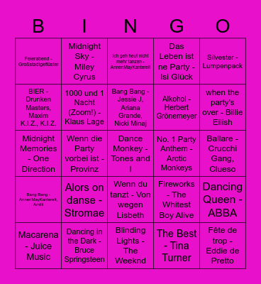 KNALLER Bingo Card