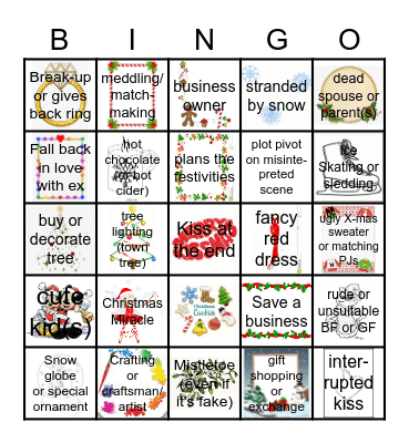 Christmas Movie Bingo Card