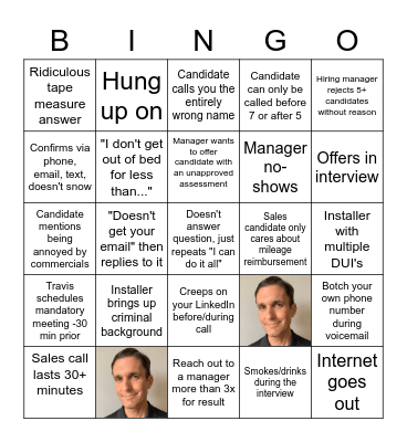 Bad Times Bingo Card