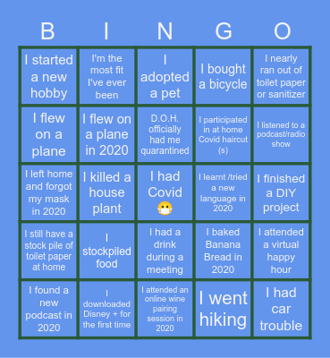 2020 X-Mas Year End BINGO Card