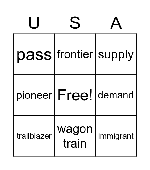 Ch. 5 Lessons 1 & 2 Vocabulary Bingo Card