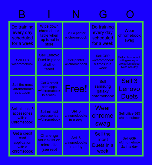 Chromebook Bingo! Bingo Card