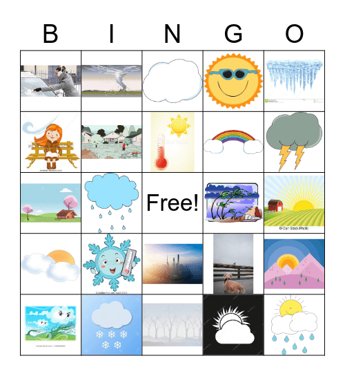 RSS weather Bingo Card