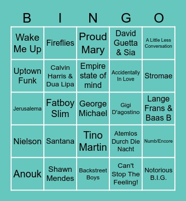 Valburg Top 2000 Music Bingo Card