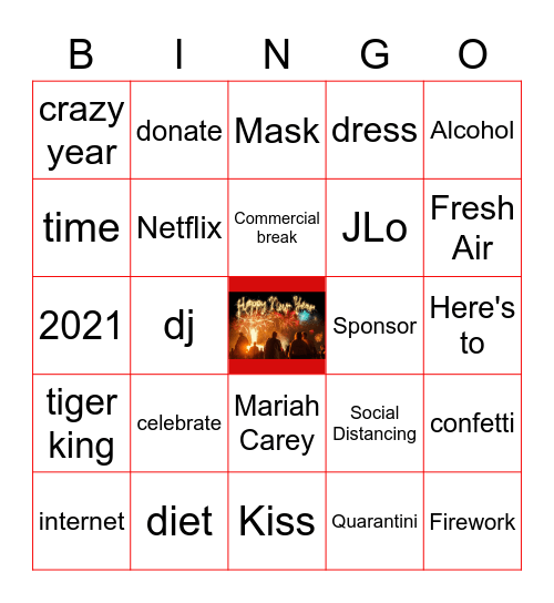 2020 NYE Bingo Card