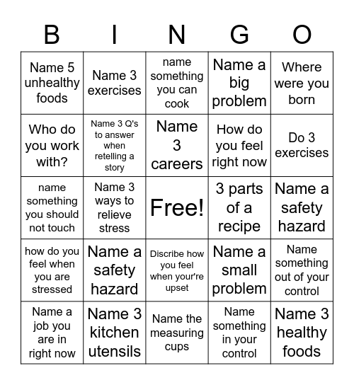 Brent's Bingo Card