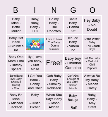 Jen's Baby Shower Bingo! Bingo Card