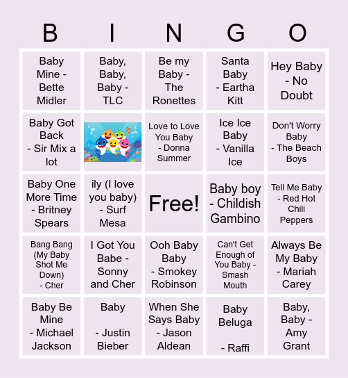 Jen's Baby Shower Bingo! Bingo Card