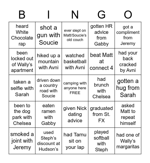 If you've ever... Bingo Card