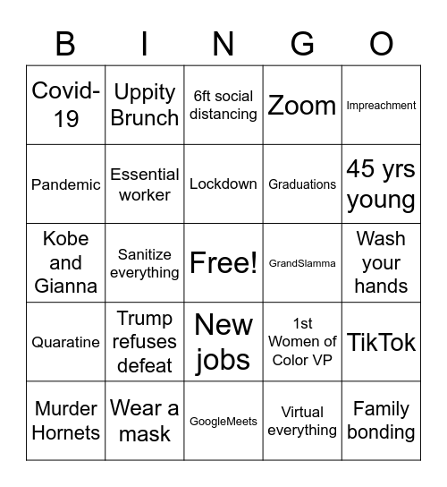 MOCO 2020 Bingo Card