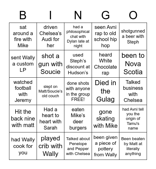 If you've ever! Bingo Card