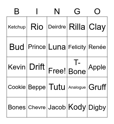 Animal Crossing Bingo Card