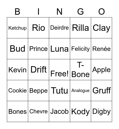 Animal Crossing Bingo Card