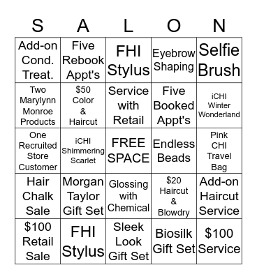 Salon Bingo Card