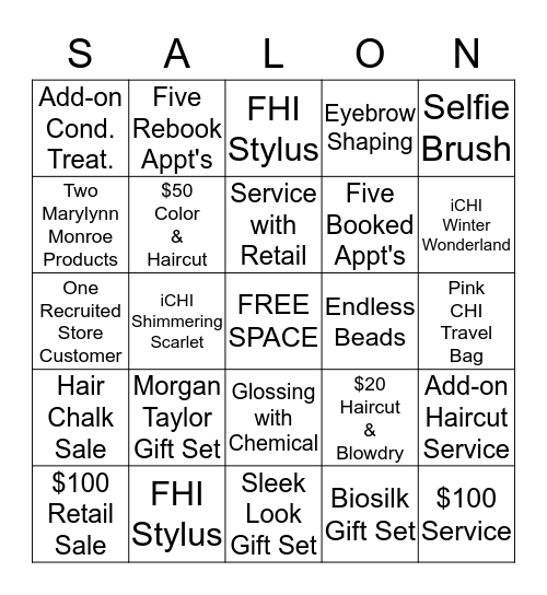 Salon Bingo Card