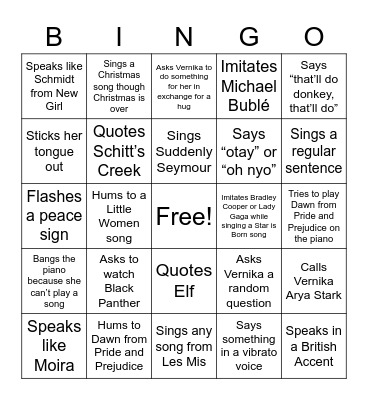 Vindhya Bingo Card