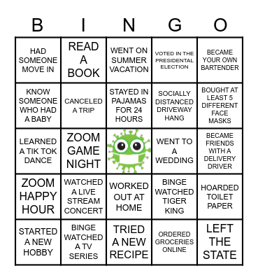 2020 BINGO Card