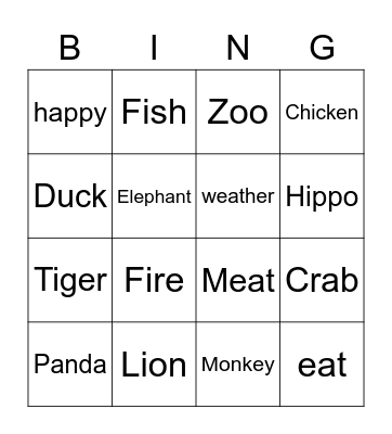 複習 Bingo Card