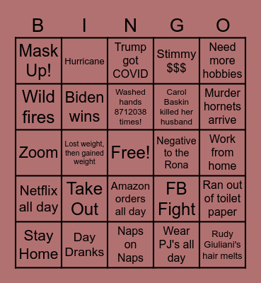 2020... GOODBYEEEE Bingo Card