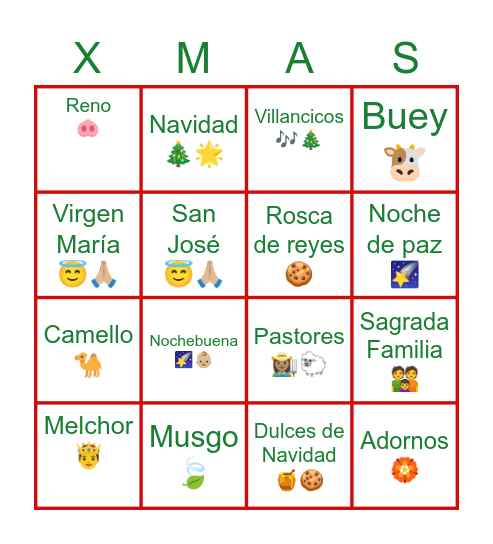 BINGO DE NAVIDAD Bingo Card