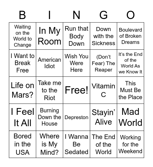 An Ode to 2020 Bingo Card
