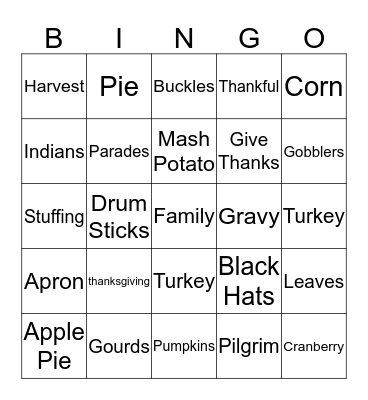 Thanksgiving bingo Card