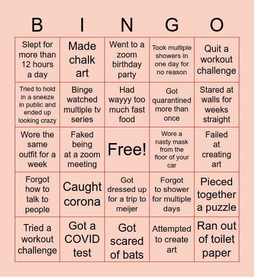 2020!!! Bingo Card