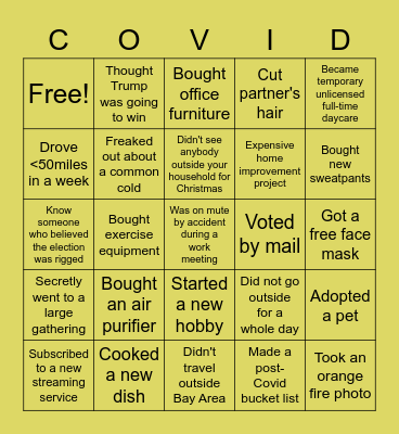 2020 Bingo Card