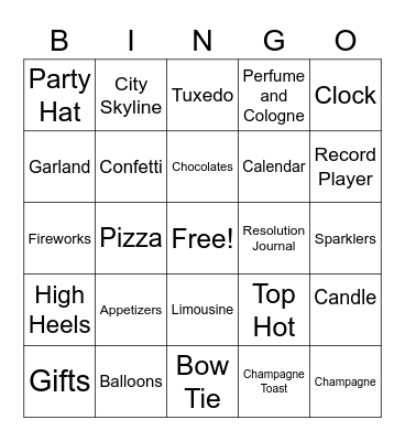 New Years Bingo Card