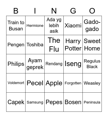 Doyoung Bingo Card