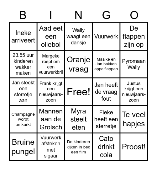 Oud&Nieuw Bingo Card