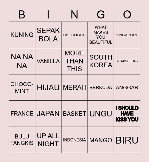MONALISA Bingo Card