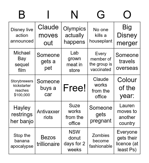 Geek HQ Bingo Card